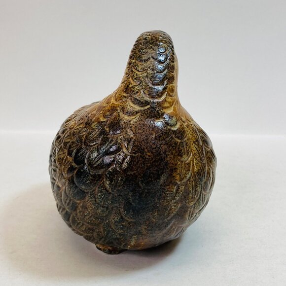 Quail Figurine MCM Vintage Ceramic Pottery Browns Japan as is 5.5 x 5 Bird - Picture 7 of 11